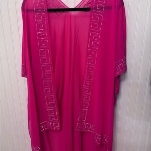Pink Sheer Kimono with Silver Accents
